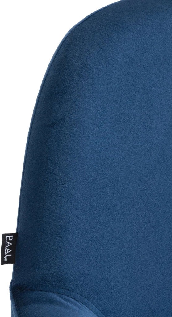 Sgabello Braga in velluto blu,bianco