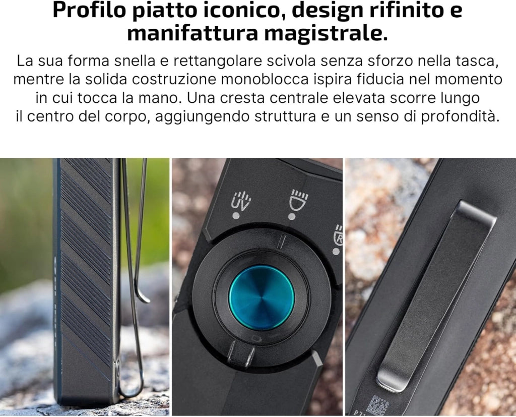 ArkPro Lite 1.200 Lumen Torcia Portatile da Tasca con LED Bianco, Luce UV e Luce Rossa, per Portata Quotidiana, Uso Domestico, Attività All'aperto, Rilevamento e Emergenze (Nero)