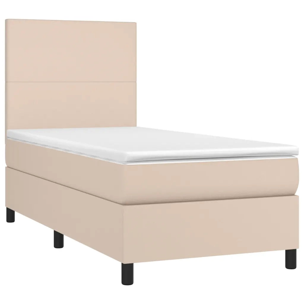 Giroletto a Molle con Materasso Cappuccino 90x200 cm Similpelle 3142706