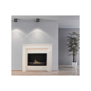 Biocamino pavimento Conegliano Bianco 2,5 kW – struttura legno con focolare acciaio, bruciatore 1,5 L – Tecno Air System