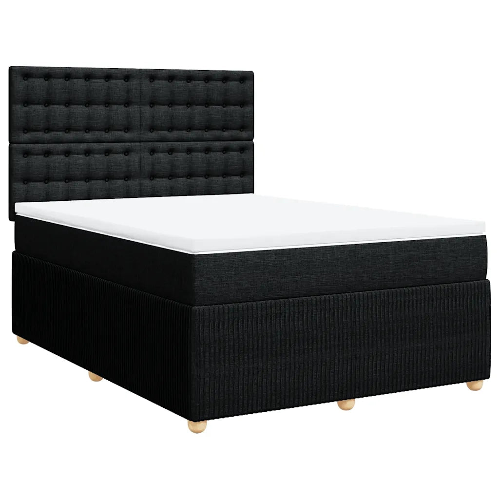 Giroletto a Molle con Materasso Nero 140x200 cm in Tessuto