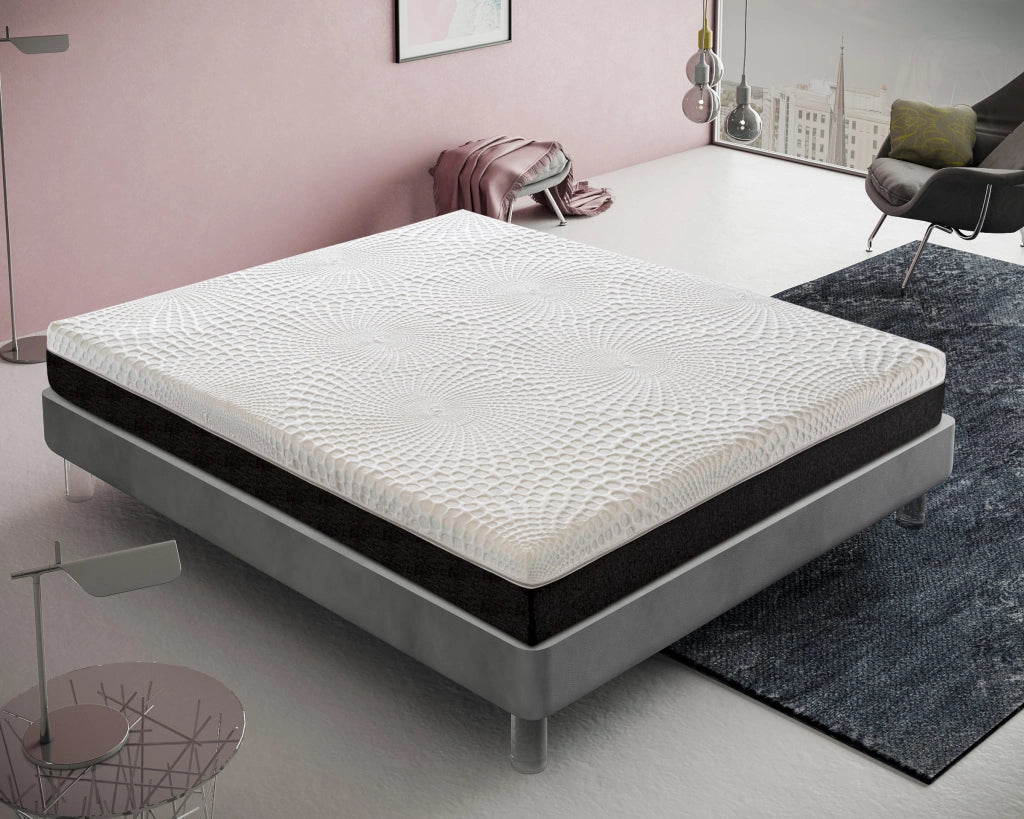 Materasso Matrimoniale 200x200 a molle insacchettate, memory foam, alto 25 cm, ortopedico, elastico e indeformabile, 13 zone di comfort