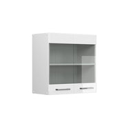 Vicco Pensile universale Bianco lucido 60 cm con ante in vetro