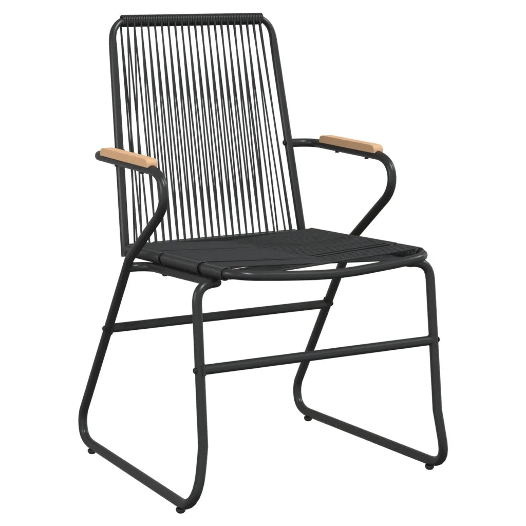Set da Pranzo da Giardino 5 pz | Set Salotto da Giardino Nero in Rattan PVC
