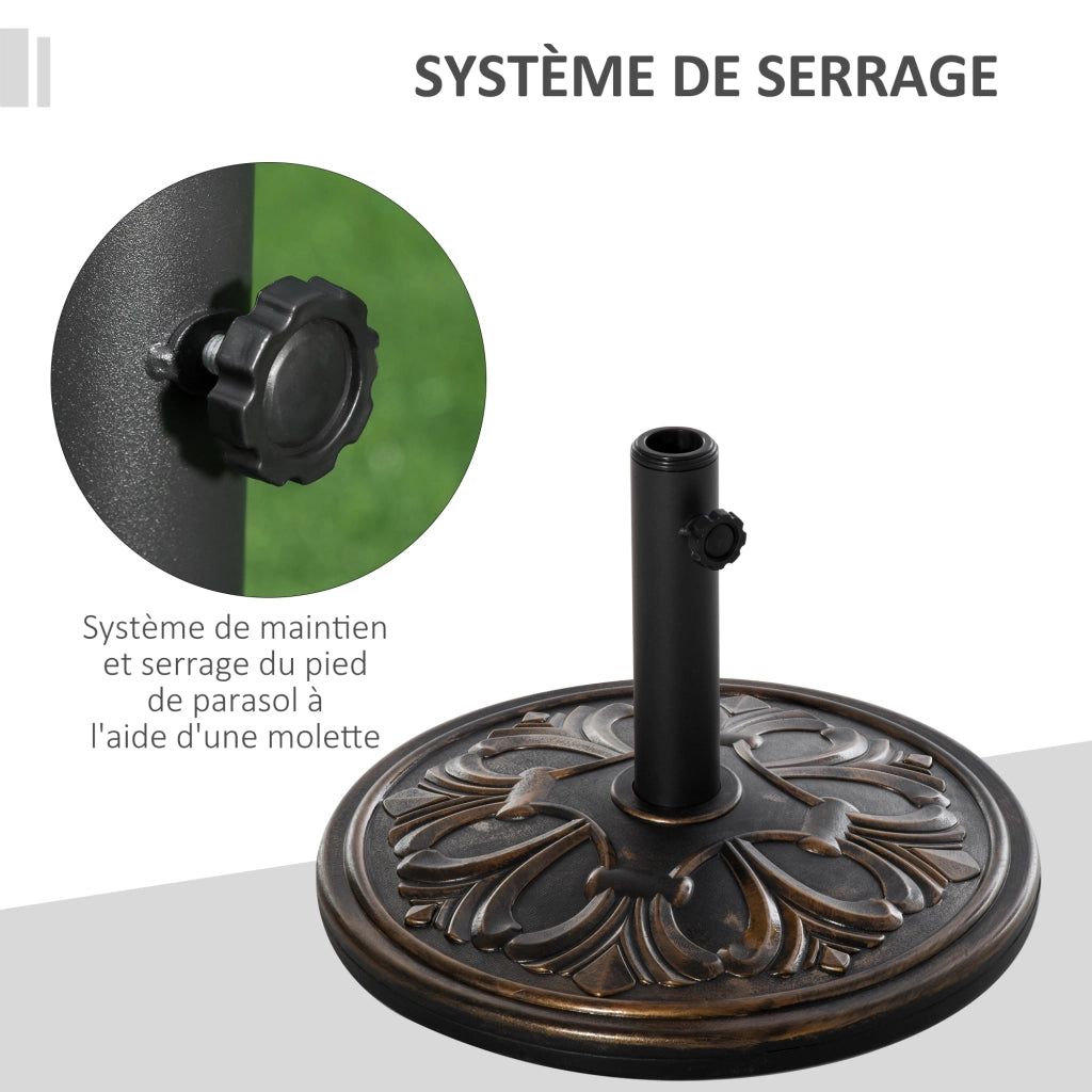 Base per Ombrellone ¨C Minimal ¨C Nero Dorato ?48x34 cm 13 kg