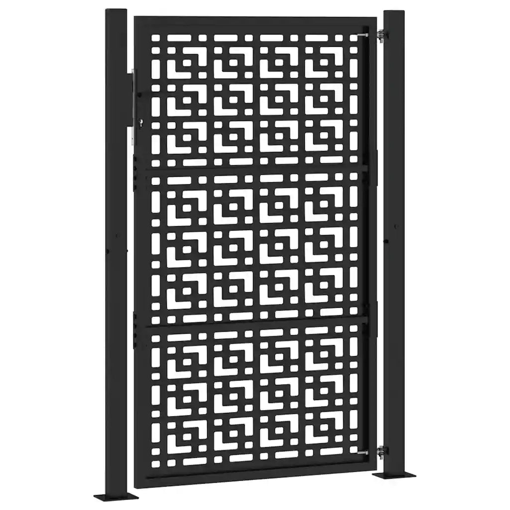 Cancello da giardino nero 100x150 cm in acciaio con design a croce 4101001