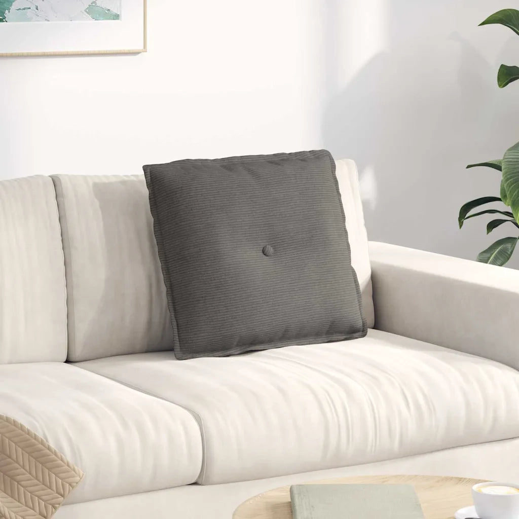 Cuscino per Schiena Grigio chiaro 50 x 45 cm Tessuto in Cords 42014650