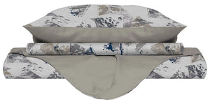 Copripiumino 1 Piazza e Mezzo con Federe Stampato in Microfibra Urban Blu