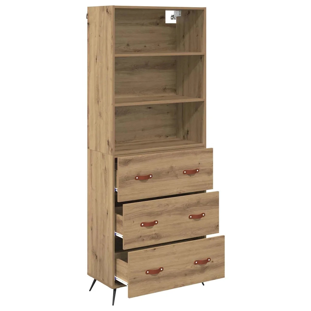 Credenza con Cassetto-Buffet-Armadio da cucina Rovere artigianale 69,5 x 34 x 180 cm 327037