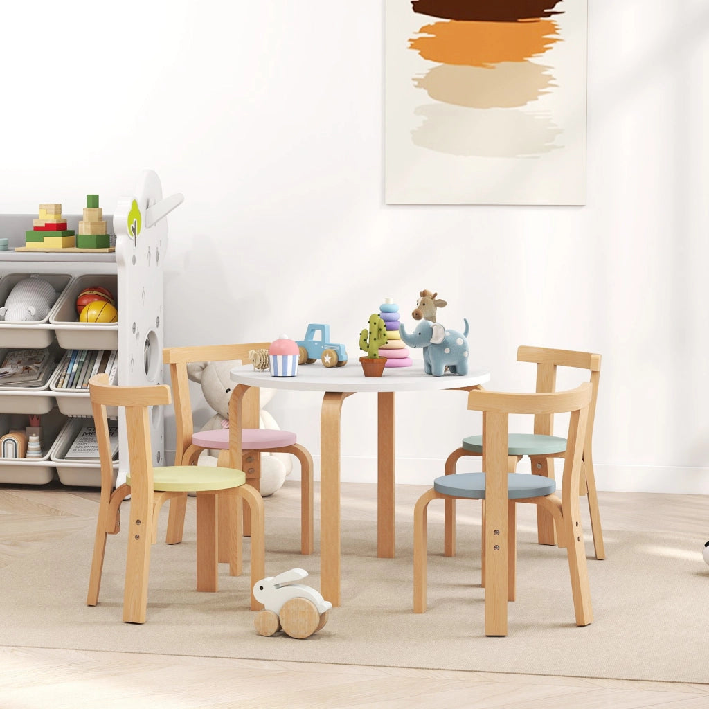 Set Tavolo e Sedie Bambini 5 Pezzi ¨C Xylo ¨C Legno Massello Colorato
