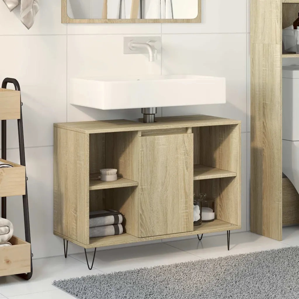 Mobile da Bagno | Armadio da bagno Rovere Sonoma 80x33x60 cm in Legno Multistrato