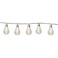 Catena Luminosa Solare Esterno Solar Acciaio Argento Policarbonato Trasp Led