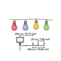 Catena Luminosa Solare Esterno Solar Acciaio Argento Multicolor Led