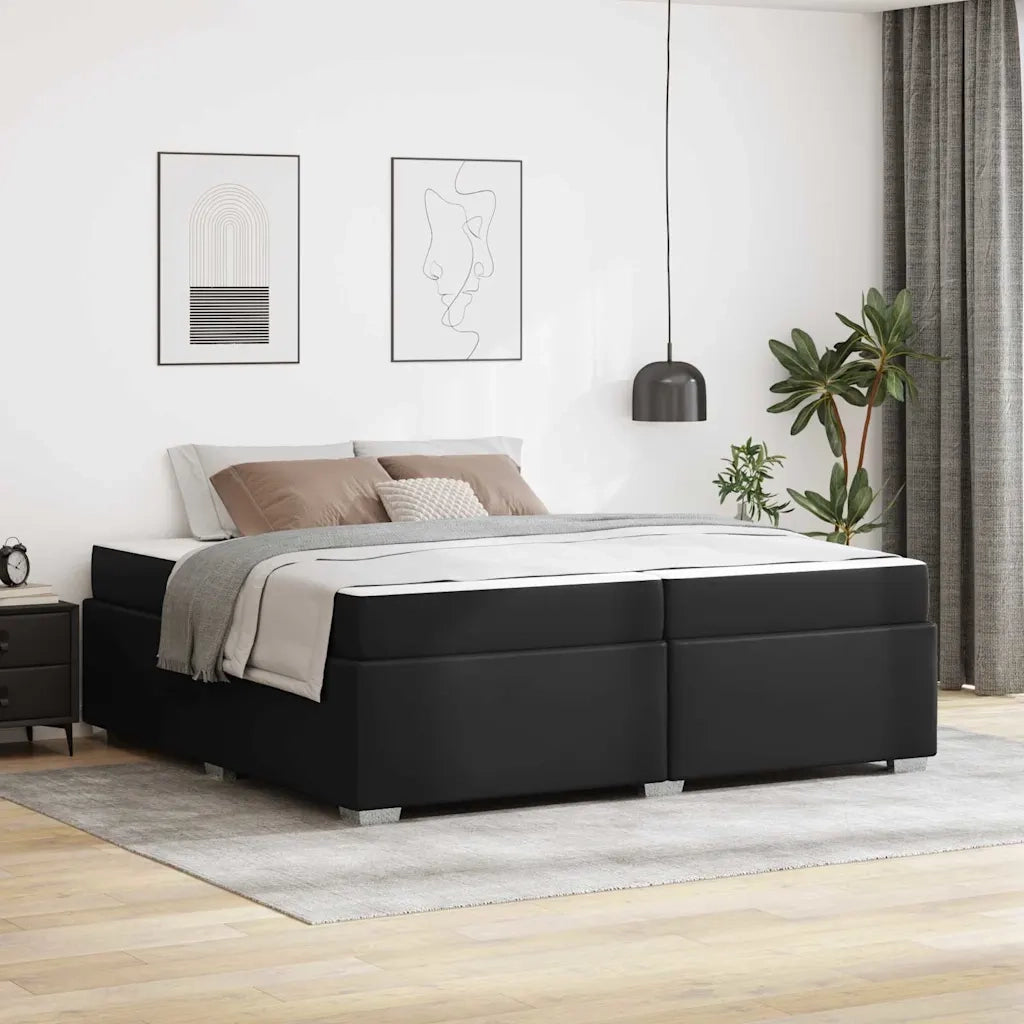 Struttura del letto con materasso Nero 200 x 200 cm Tessuto 3399250