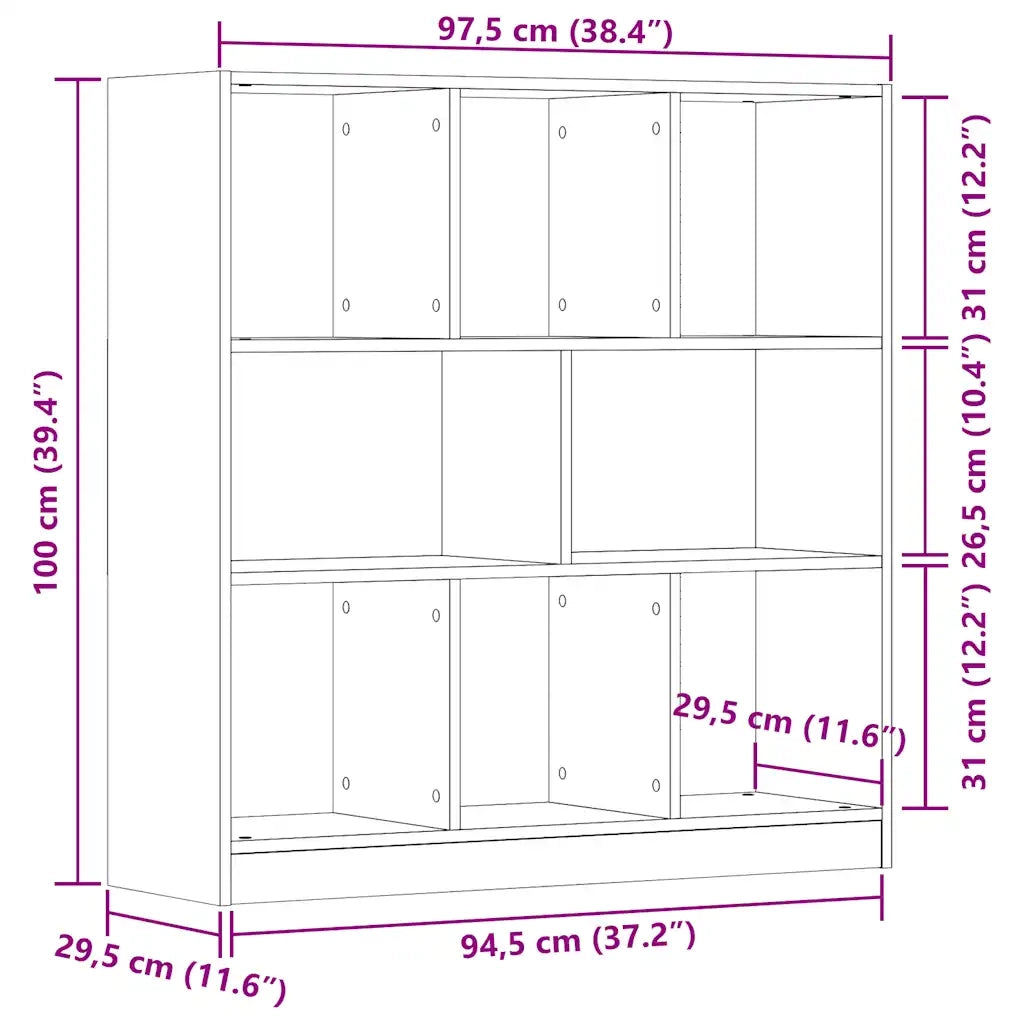 Libreria in Legno Antico 97,5x29,5x100 cm Legno Multistrato