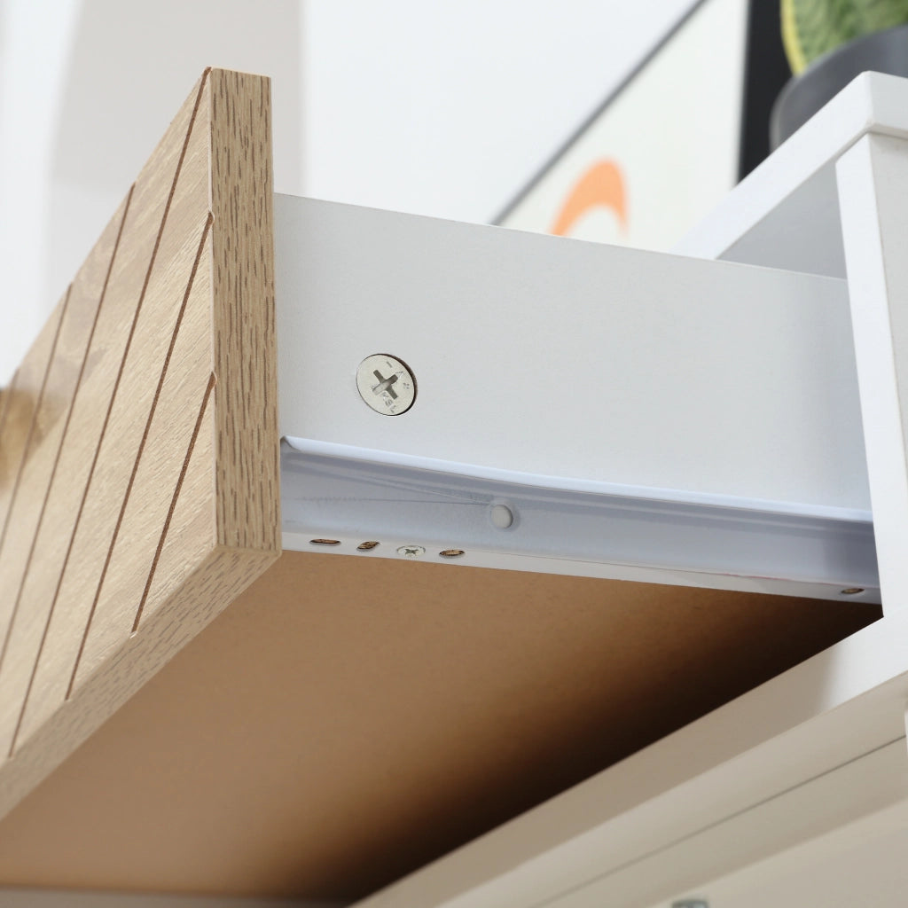 Consolle moderna con 2 cassetti ¨C Xylo ¨C effetto rovere e bianco