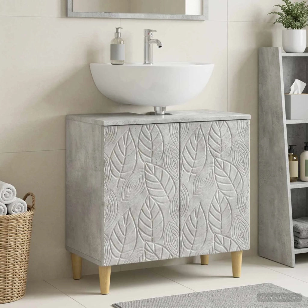 Armadio per Lavabo da Bagno DELFT Grigio Cemento 897008