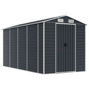 Casetta da giardino cabina ripostiglio casetta da esterno robusta casetta per attrezzi 191 x 385 x 198 cm acciaio zincato antracite 02_0022186