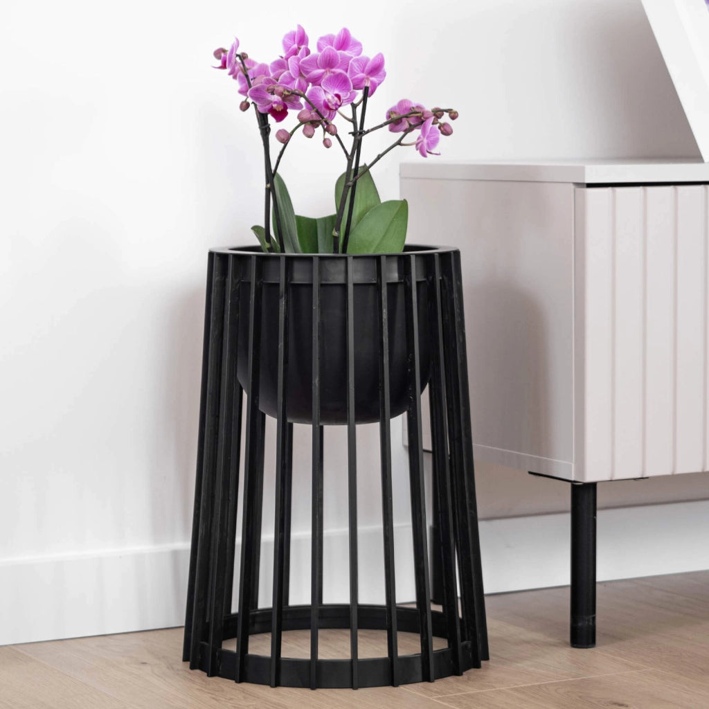Supporto per fiori bifacciale KADAX Loft, nero, 39,5 cm + 2 inserti