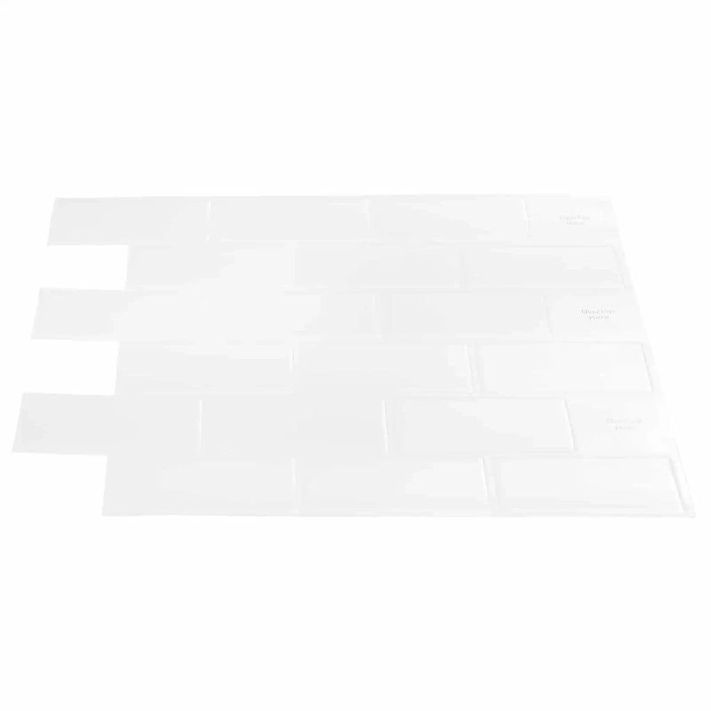 Piastrella subway 10 pcs Bianco 30 x 30 cm Poliuretano e PET