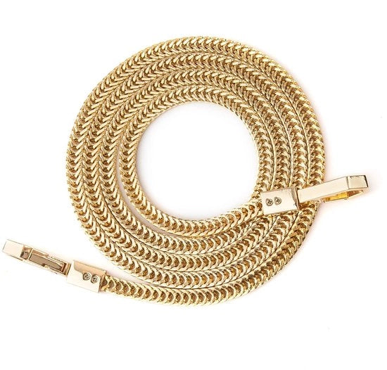 Kit per tessitura a mano da 103 cm - Cinturino piatto - Cinturino a spalla - Cinturino metallico a spalla - Cerniera - Finitura dorata
