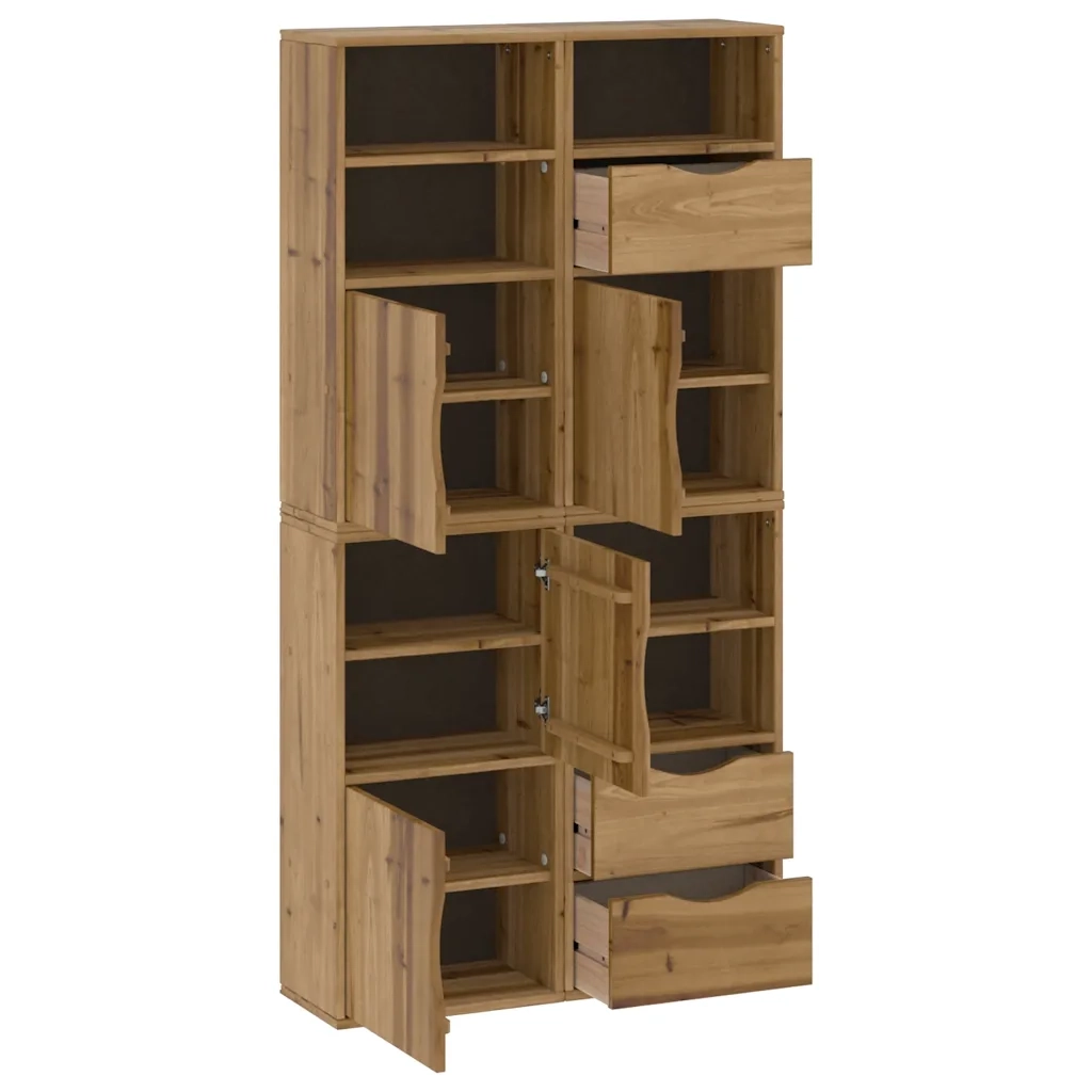 Armadietti Laterali 4 pz ODDA 40x24x79 cm Legno Massello Pino 3365350
