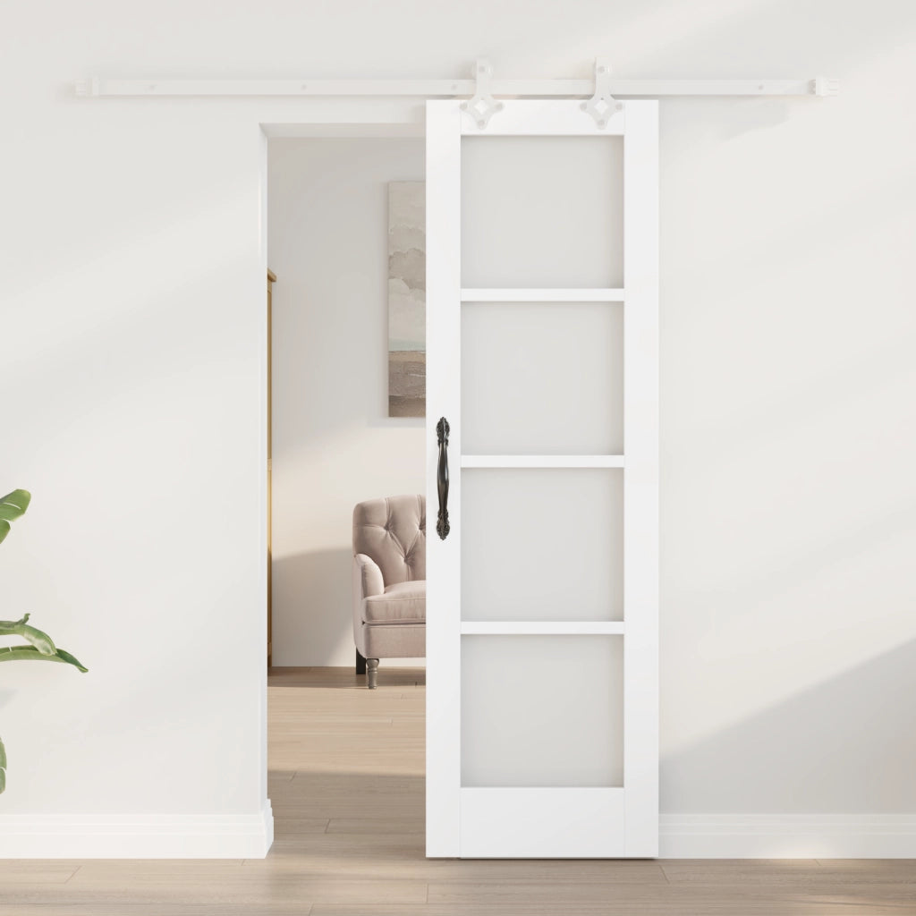 Set di porte scorrevoli  con set hardware bianco 61x198.5 cm legno massello di pino