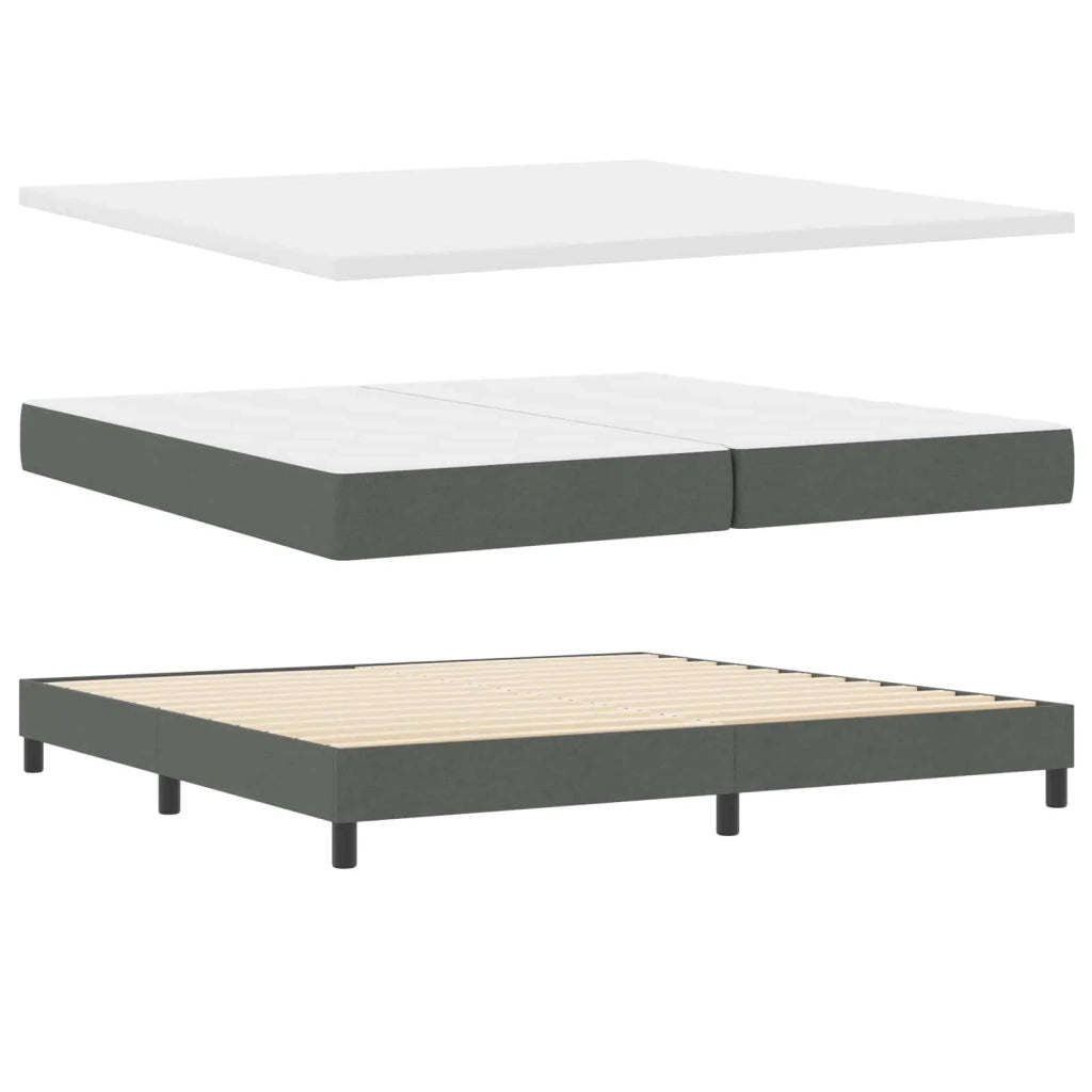 Letto a molle con materasso Grigio scuro 200 x 200 cm Tessuto 3342311