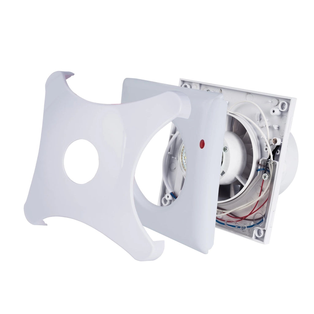 Ventola Aspirazione Bagno,Aspiratore Da Muro o Soffitto Piccolo e Potente 171X171mm Foro 100mm Profondità 84,6mm 10W 230V 50Hz 150m³/h 30dB