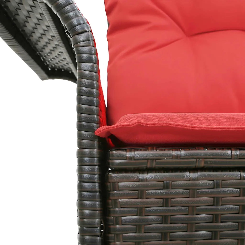 Divano da giardino con cuscino 141 x 62 x 69 cm polyrattan