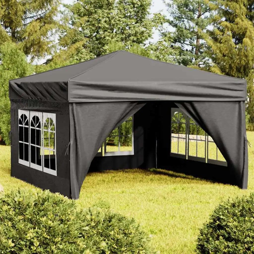 Tenda per Feste Pieghevole con Pareti Laterali-Tenda Gazebo Antracite 3x3 m 853247