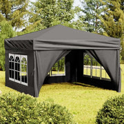 Tenda per Feste Pieghevole con Pareti Laterali-Tenda Gazebo Antracite 3x3 m 853247