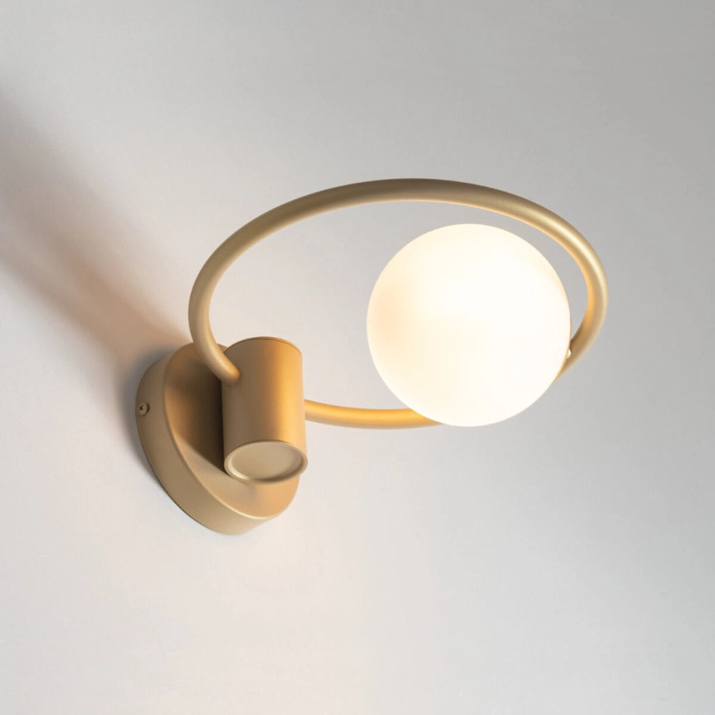 Applique parete oro-beige sfera vetro Aqua G9 Sigma