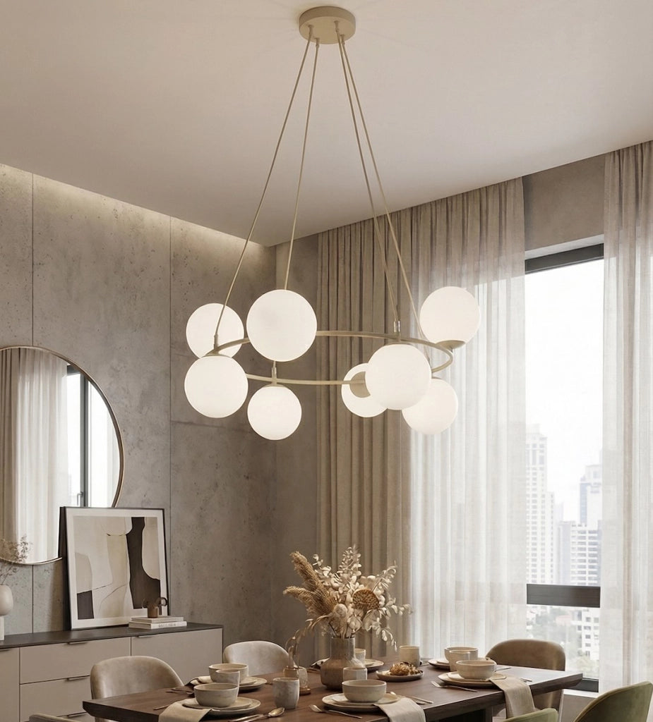 Lampada sospesa AZURA bianco-beige 8xE14 Emibig