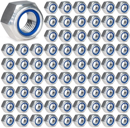 Moeren M5 100 pezzi - Acciaio Inox - Viti a Sei Ghiaccio - Viti a Sei Ghiaccio Autoallentanti - Corrosione Resistente