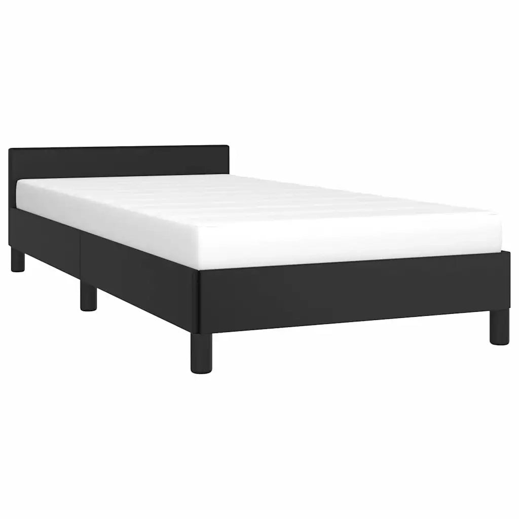 Giroletto con Testiera senza Materasso-Struttura Letto Nero 90x200 cm