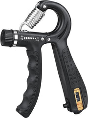 Esercitatore Mano Adattabile Esercitatore Mano Portatile Allenatore di Forza di Presa con Supporto con Indicatore Antiscivolo per Braccio Adattabile 5-60 kg Nero