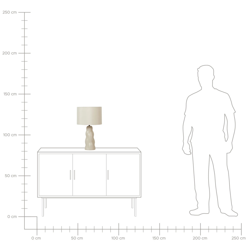 Lampada da tavolo in ceramica con paralume a tamburo beige Beige stile moderno soggiorno camera da letto