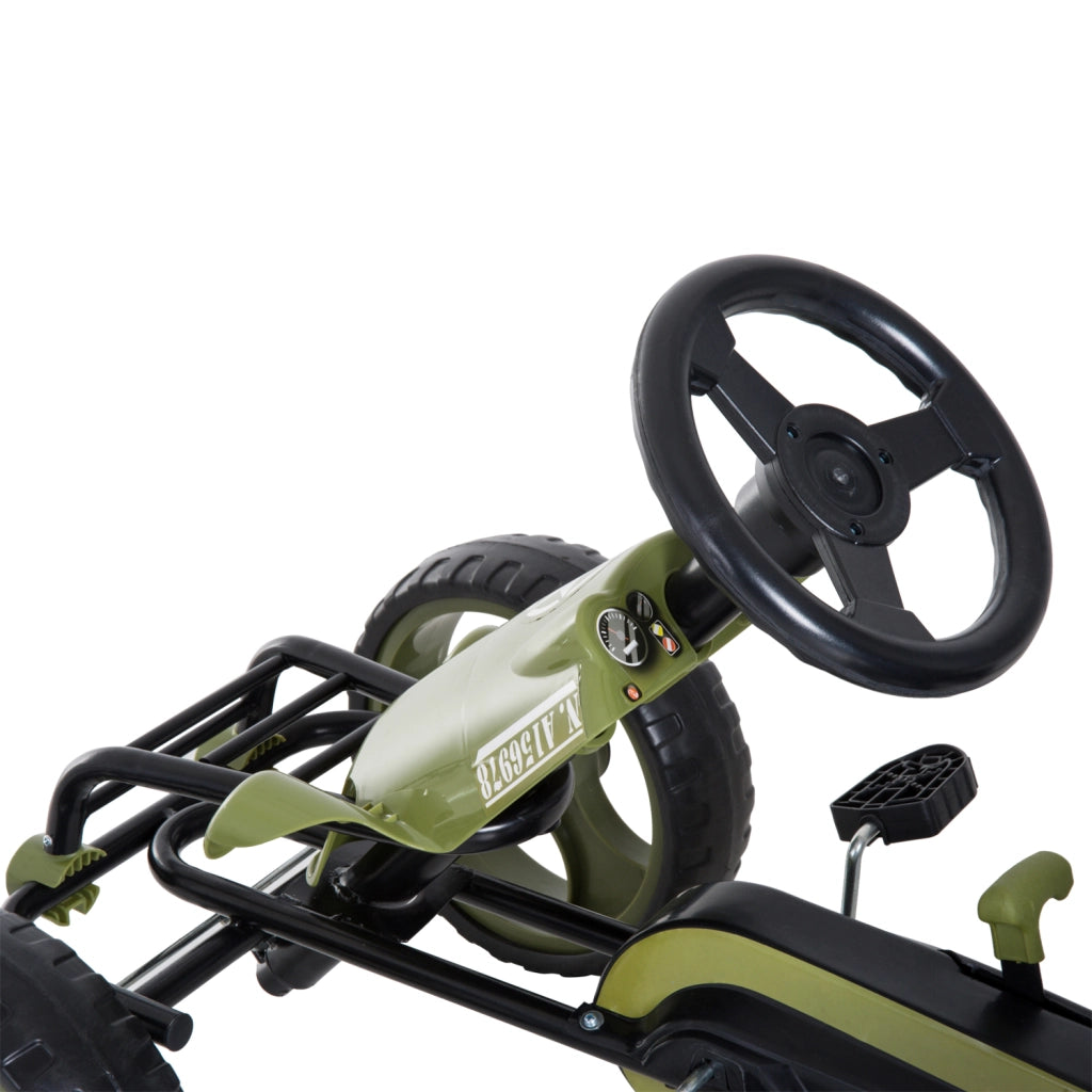 Go Kart Tretauto Tretfahrzeug con Freno a Mano ¨C zephmum ¨C Verde 105x54x61 cm
