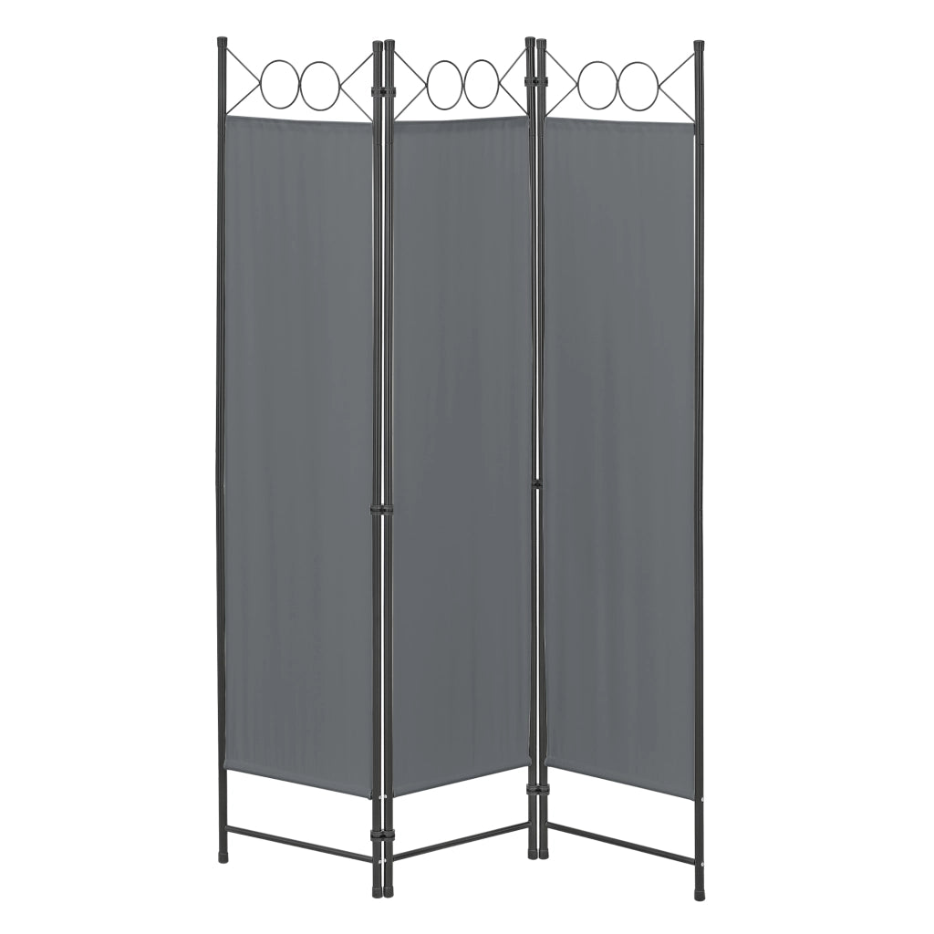 Paravento Pieghevole Saragossa in 3 Pannelli Parete Divisoria 171 x 120 cm - Grigio Scuro [en.casa]