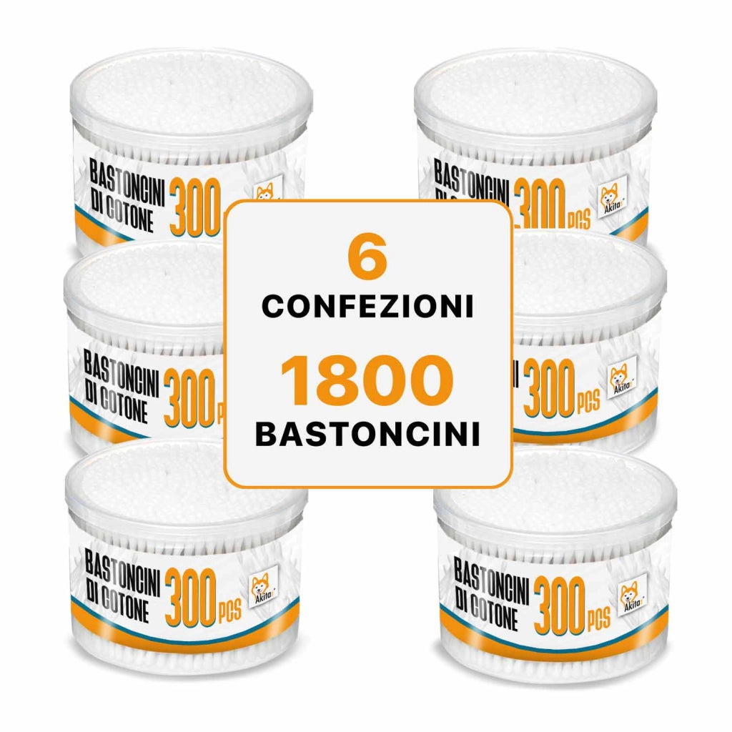 Akitaink Cotton fioc Bastoncini Cotonati Bio 6x300 PZ 3