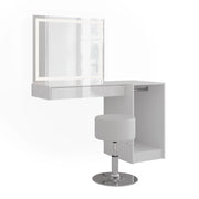 Vicco Tavolo da toeletta Bianco/bianco lucido 120 cm 4 parti