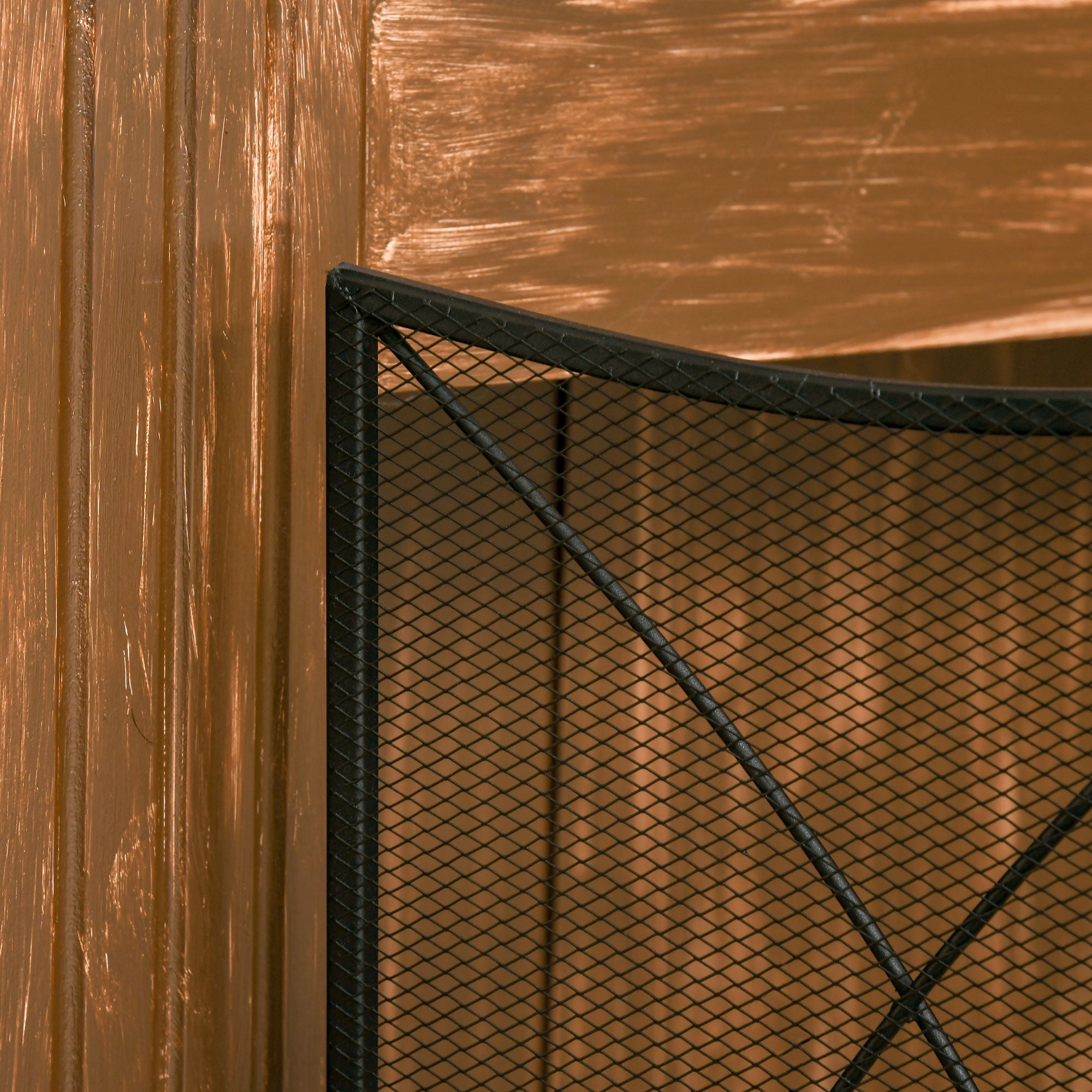 Parascintille con Antine 126x2x76 cm Pieghevole a 3 Pannelli in Metallo Nero