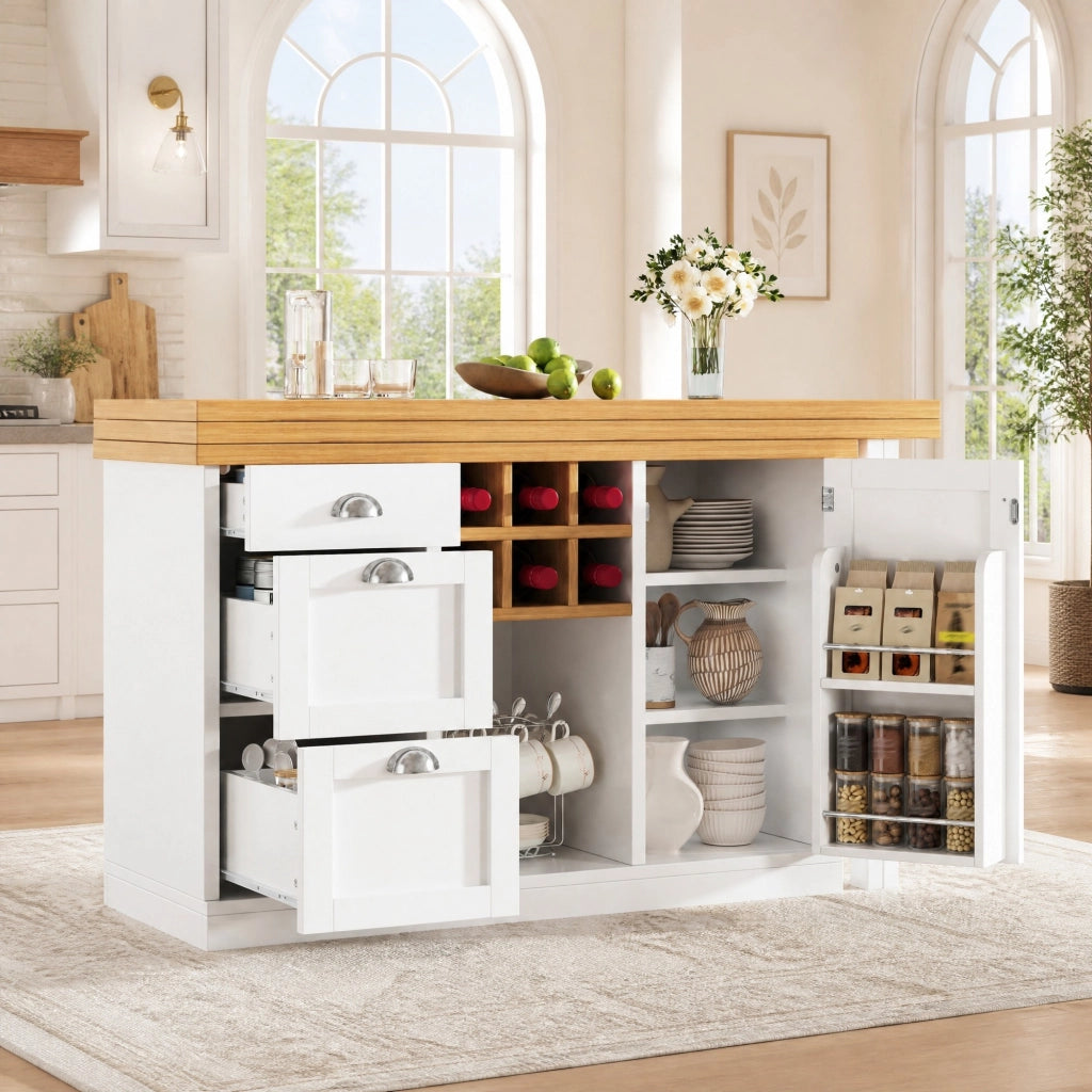TAVOLO BAR ESTENSIBILE 120-197x40x74 cm Bianco in MDF