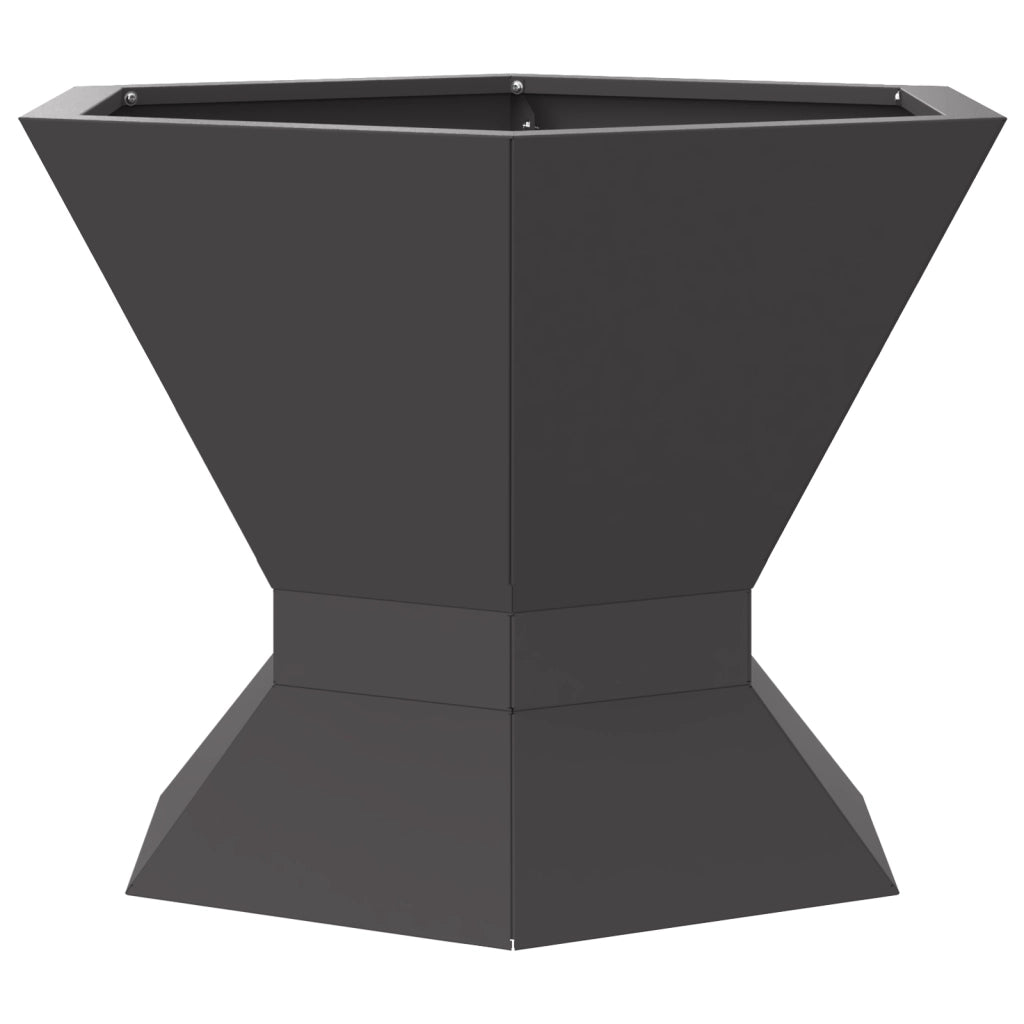 Bracere Esagonale Nero 50x50x40 cm Acciaio