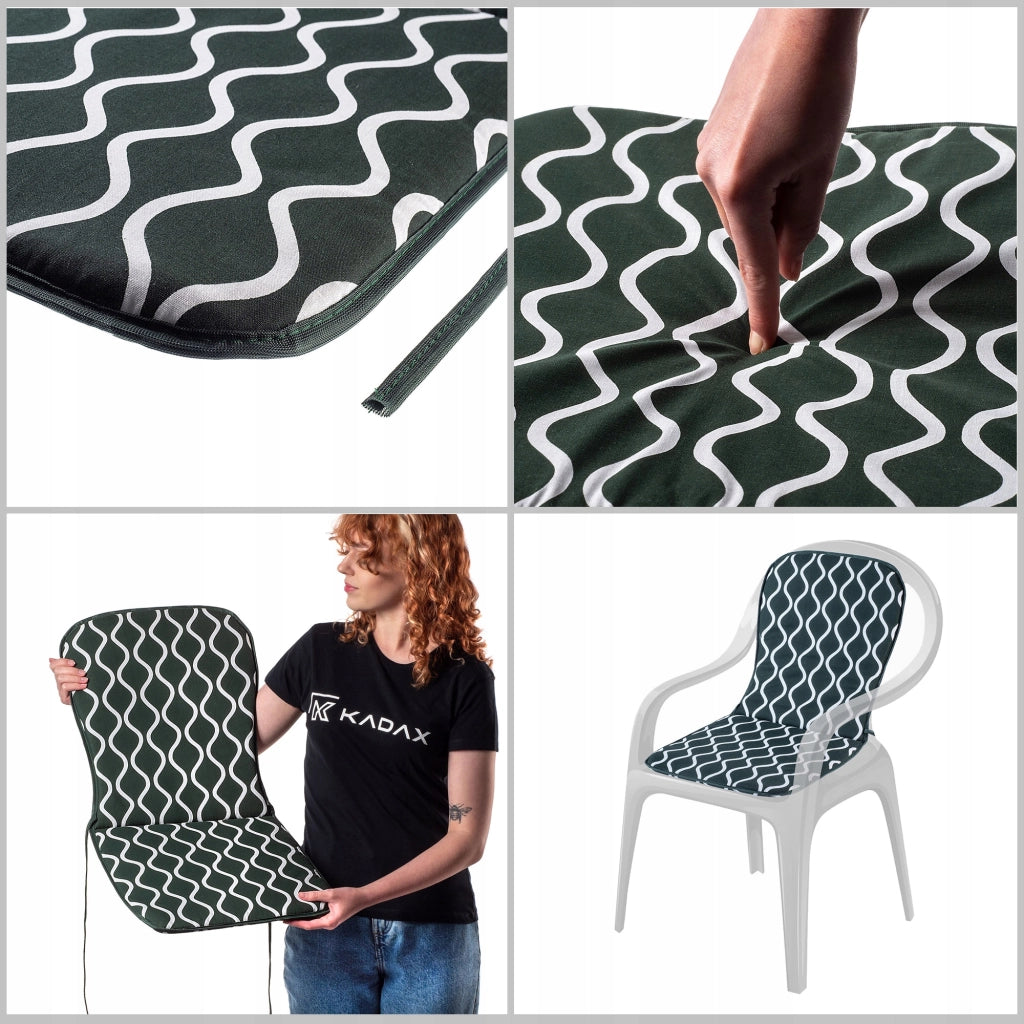 Cuscino KADAX per sedia da giardino, poltrona, balcone, terrazzo, con lacci, 37x75 cm, comodo