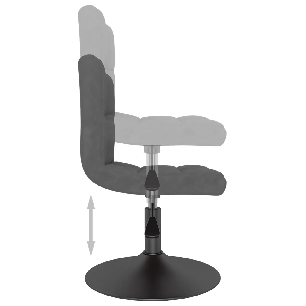 Sedia da Pranzo Girevole Grigio Scuro in Velluto cod mxl 27154