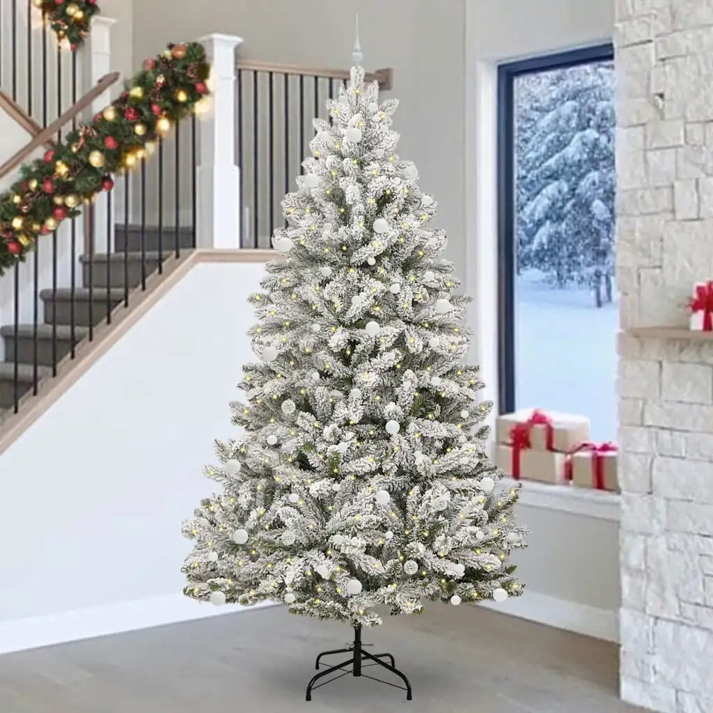 Albero di Natale | Decorazioni natalizie artificiale con 300 LED Verde e Bianco 270 cm