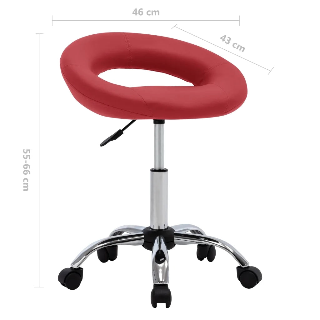 Sedia da Lavoro con Ruote Rossa in Similpelle 323669
