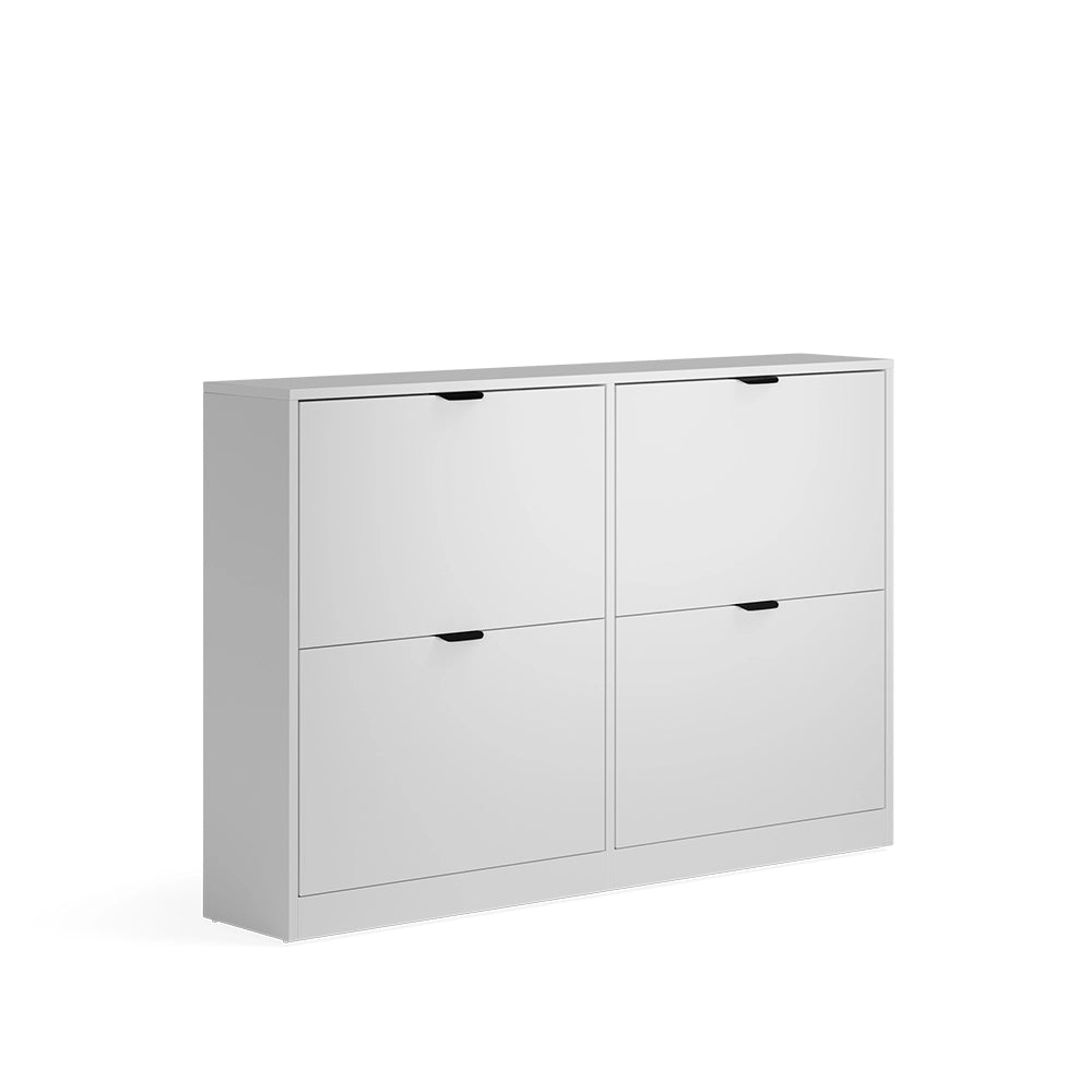 Scarpiera da ingresso Gizmo Bianco/Nero 115 x 77.6 cm con 2x2 scomparti Vicco